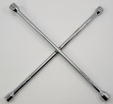 I2) Vintage 4 Way Lug Nut Tire Wheel Cross Wrench Tool 20&quot; - $19.79