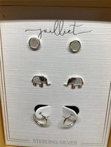 3 Pairs of Ladies Beautiful Sterling Silver Earrings Elephants &amp; More - £15.51 GBP