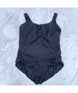 Lands End SlenderSuit Carmela Tummy Control One Piece Swimsuit Black Wom... - £59.57 GBP