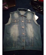 Womans Unbranded Denim Jean Sleeveless Jacket Sz  110 L/XL 9042ARE - $16.99