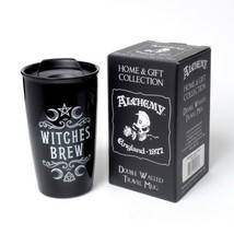 Alchemy Gothic MRDWM1 Crescent Witches Brew Double Walled Mug Black Coffee Tea - £19.54 GBP