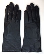 Vintage Fownes Genuine Black Leather / 100% Cashmere Lined Gloves Sz 7 WPL 9522 - £19.67 GBP