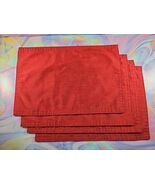 Set of 4 Red Placemats, Solid Pattern, 11.5&#39;&#39; x 17&#39;&#39; Christmas Valentine... - $91.80 MXN