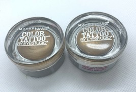 NEW  Lot Of 2  Maybelline Color Tattoo  GOLD SHIMMER brown Eyeshadow - $8.99