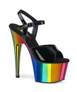 PLEASER ADORE-709RC 7&quot; Heel Rainbow Platform Ankle Strap Women&#39;s Shoes S... - $1,069.54 MXN