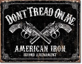 Don&#39;t Tread On Me American Flag Iron 2nd Military Garage Shop Wall Decor Sign - £12.50 GBP