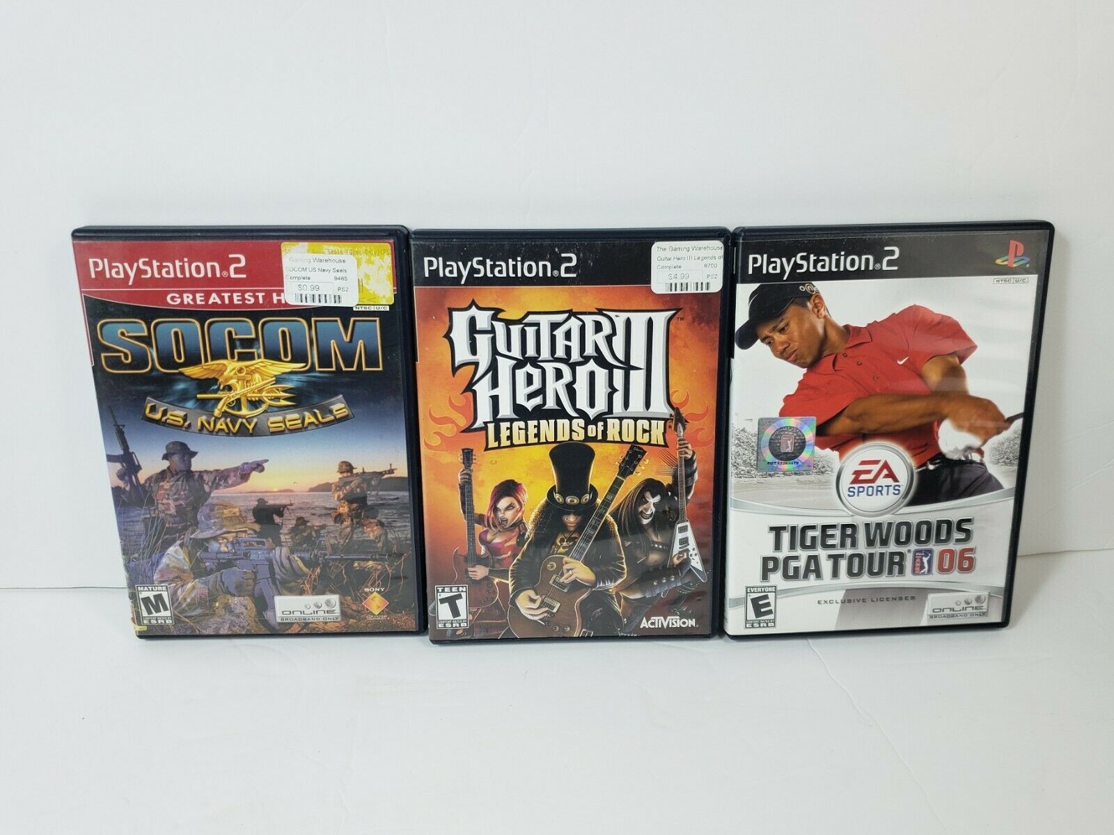 Primary image for 3 Playstation PS2 Games - SOCOM, Tiger Woods '06, Guitar Hero III - Tested