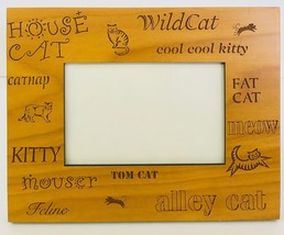 Picture Frame Wood Cat Lovers House Wild Kitty Catnip Tom Alley Fat 3.5 x 5.5 - £23.13 GBP