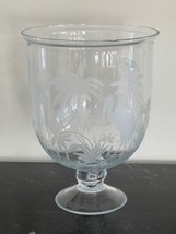 Exquisite Large Engraved Crystal Trifle Footed Bowl or Candle Holder - $247.50