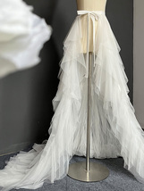 LIGHT GRAY Wedding Open Tulle Maxi Skirts Gowns Bridal Detachable Tulle Skirts image 7