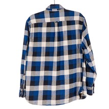 Jachs Flannel Shirt L Mens Brawny Layer Button Up Blue Black White Heavy... - £20.08 GBP