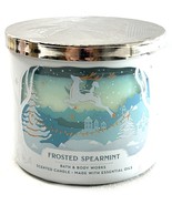 Bath &amp; Body Works Frosted Spearmint Holiday Scented 3 Wick Candle 14.5oz... - $40.68 CAD