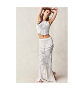 NWT Free People RAHI Jainsons Nautilus Maxi Skirt Set $330 X-SMALL White... - £132.77 GBP