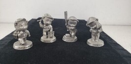 Vintage Avon Fine Pewter Lot of 4 School Days Bear Figurines 1983-1984 - £13.03 GBP