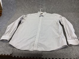 Eddie Bauer Dress Shirt Mens Large Wrinkle Resistant Pinstripes Button Up - £10.89 GBP