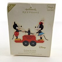 Hallmark Keepsake Ornament Disney Mickey Minnie Riding The Rails Magic Motion - £31.54 GBP