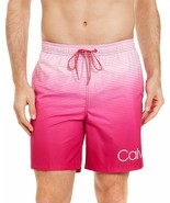 Calvin Klein Men&#39;s Quick-Dry Uv 50+ Ombre Stripe 7&quot; Swim Trunks Rosebud-2XL - $36.59 CAD