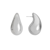 New Chunky Water Drop Shape Stud Silver Tone Fashion Party Earring Gifts - £32.37 GBP