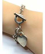 Sterling Silver 925 Toggle Clasp Heart Charm 37 Grams 8” - $108.68