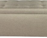 Angela Designer Tufted Upholstered Storage Ottoman And Bench Trunk, Khaki - $389.99