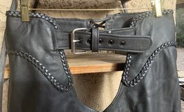 Purple Hog Leathers USA Black BRAIDED Leather Assless Heavy Duty Biker C... - $160.05