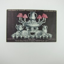 Postcard Sterling Silver Tea Set Win Denver Colorado Commandery #1 Antique 1913 - £8.02 GBP
