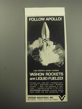 1969 Vashon Model Rockets Ad - Follow Apollo - £14.89 GBP