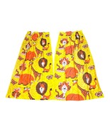 Vtg 1960s Kids Jungle Safari Animal Print Curtains 60x37 Yellow Lions El... - $46.74