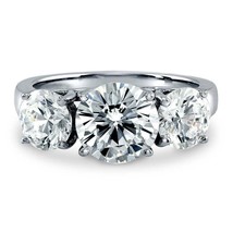 3.25Ct Round Cut Three Simulated Diamond Engagement Ring 14k White Gold ... - $251.46