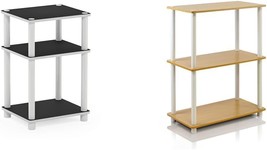 Furinno Just 3-Tier Turn-N-Tube End Table, Side Table, Night Stand, And, Beech. - £41.54 GBP