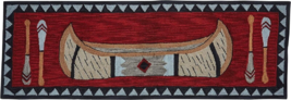 Rustic Wilderness Canoe Handcrafted Hooked Rug Runner 24&quot; x 72&quot; By Park Designs - £134.53 GBP