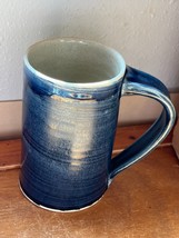 Large Denim Blue Swirl Glazed Studio Art Pottery Coffee Cup Mug – 5.25 i... - £8.89 GBP