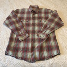 Powder River Outfitters Shirt Mens M Red Plaid Pearl Snap Button Up Flannel - £11.00 GBP