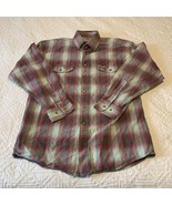 Powder River Outfitters Shirt Mens M Red Plaid Pearl Snap Button Up Flannel - $13.99