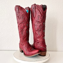 Lane COSSETTE Red Cowboy Boots Womens 7.5 Leather Western Wear Snip Toe ... - $311.85