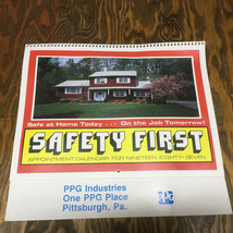 Vintage PPG industries Pittsburgh 1987 wall hanging paper safety first c... - $19.75