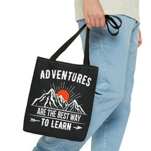 Adventure Quote Tote Bag All-Over Print, Mountains Setting Sun, Inspirin... - $21.63+