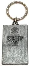 Kent III Cigarettes Keychain Pewter Metal Rectangle 1970s Vintage - £11.96 GBP