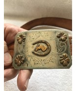 Ricardo Nickel Silver Bronze Trim Belt Buckle-32” Engraved Belt “Jody” - $2,218.72 MXN