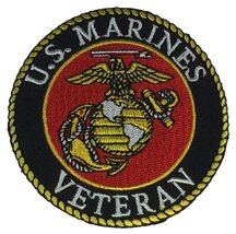 Marine Corps Veteran With Eagle, Globe And Anchor Round Patch - Vivid Colors - V - £4.72 GBP