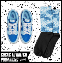 HIGH Socks for Dunk Low Argon Blue Flash Marina Dutch UNC University Shirt 1 - £16.57 GBP