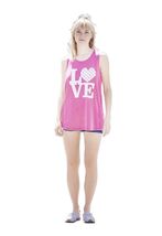 Xhilaration Junior Pink Love Sleeveless Tank Top Size M 7-9 - $106.09 MXN