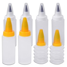 Icing Bottles With Stainless Steel Piping Tips (8 Pcs) - 2 Foldable Bottle, 4 Be - £26.88 GBP