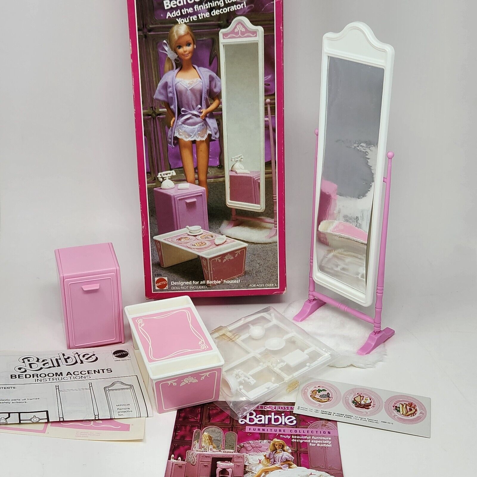 Vintage 1987 Barbie Sweet Roses Dream House and 16 similar items