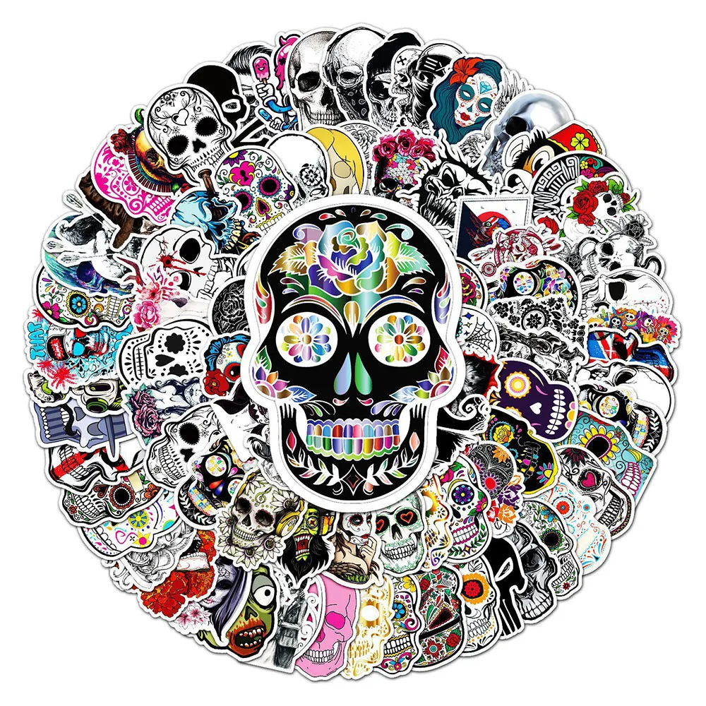 Play 10/30/50/100PCS Horror Skull Zombie Waterproof Skateboard Fridge Bike Lapto - £23.11 GBP