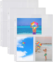 Photo Album Refill Pages - (4X6 Mixed Format, 25 Pack) for 150 Photos, 3-Ring B - £9.15 GBP