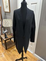 Transit gray Knit Cardigan Sweater with suede sleeves - $84.15