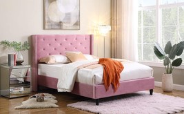 Home Life Furbed00007_Suede_Queen_Pink Platform Bed - $285.99