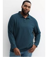 Big &amp; Tall Sonoma Goods For Life® Long Sleeve Pique Polo Navy Blue LT - $311.57 MXN