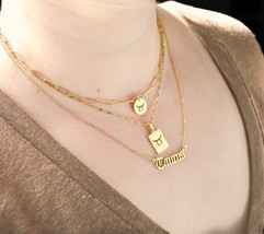 Tarnish-free Zodiac Necklace, Personalized Zodiac Pendant, Zodiac Coin Choker - £8.01 GBP+